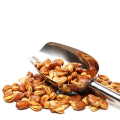 Broad bean, English Bean, European Bean, Field Bean. Fry (Vicia faba L.). on white background 