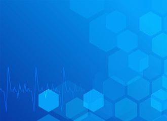 stylish blue medical backgorund with hexagonal pattern