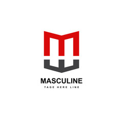 masculine initial logo template