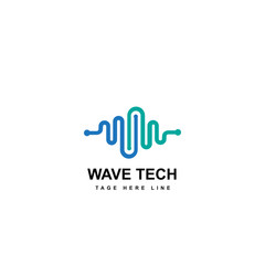 wave tech logo template