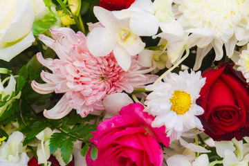 Obraz na płótnie Canvas Close up boutique of beautiful fresh flowers