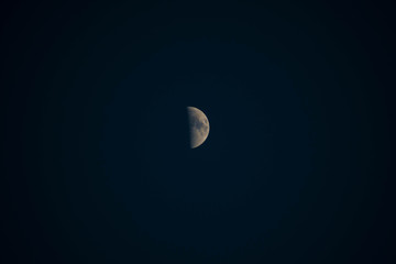 half moon in the sky
