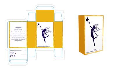 Packaging design, perfume luxury box design template and mockup box. Illustration vector.