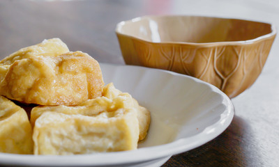 Closeup Chinese snack and vegetarian food 