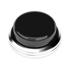 Black push button. 3d rendering illustration isolated