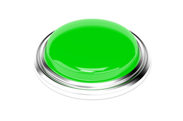Green push button. 3d rendering illustration isolated