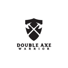 Axes warrior logo design vector template