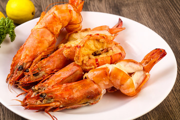 Grilled tiger prawn