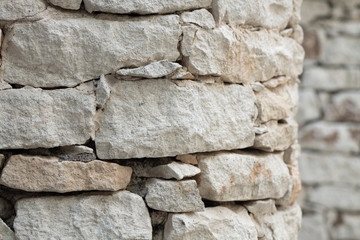 Typical stone walls built in Corsica
