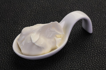 Sour cream in the bowl