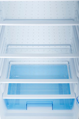 Refrigerator Isolated on White Background. Modern Kitchen and Domestic Major Appliances