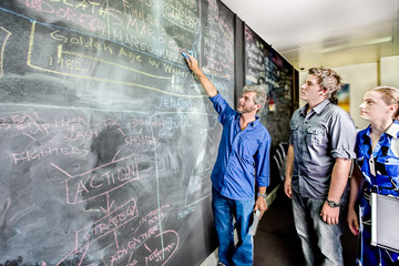 Students are looking at the blackboard and understanding the lessons