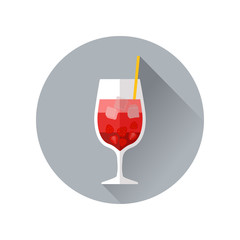 Cocktail glass icon in flat design style
