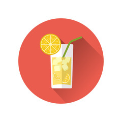 Cocktail glass icon in flat design style
