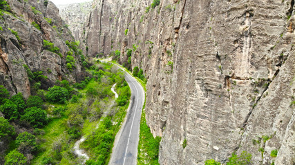 beautiful Noravanq gorge with waterfall near Areni village, Armenia