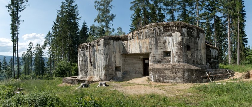 a military fortress StM-S 32 "Krajn&iacute;" northeast of the Star&eacute; Město in the Rychleby Mountains in the north of Moravia in the Czech Republic