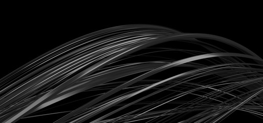 Abstract 3d render of dark lines, modern background design