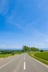 Fototapeta na wymiar 日本の絶景の道　青空テクスチャ