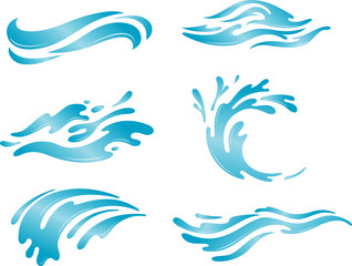 Waves Abstract Set, Isolated Vectors
