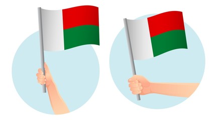 Madagascar flag in hand icon