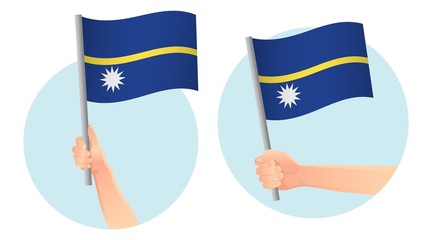 Nauru flag in hand icon