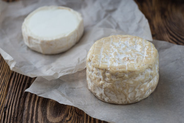 Two Soft french cheese of camembert and other types