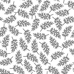 Beautiful seamless black leaves pattern on white background