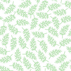 Beautiful seamlessgreen leaves pattern on white background