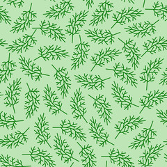 Beautiful seamless leaves pattern on green background