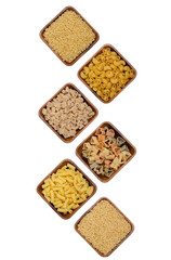 Variety of dry pasta