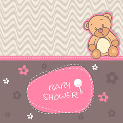 Concept of baby shower celebration card design.