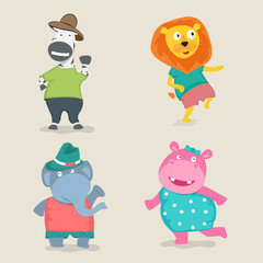 Obraz na płótnie Canvas Set of animal characters.
