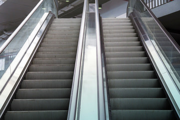 Empty Escalator in Office Building