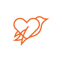 bird love logo and abstract logo