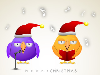 Concept of celebrating Christmas with cartoon.