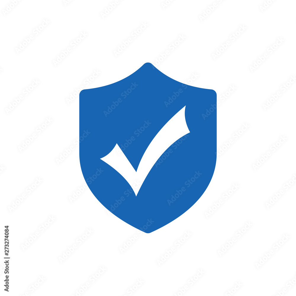 Aufkleber security with check mark icon vector illustration. protect scurity symbol. shield logo design templa