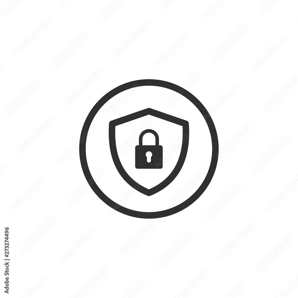 Poster Security line icon vector illustration. Protect scurity symbol. Shield logo design template