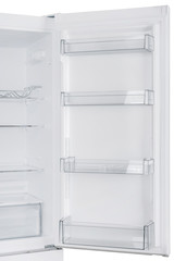 Refrigerator Isolated on White Background. Modern Kitchen and Domestic Major Appliances