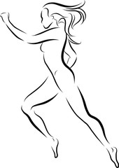 Woman Fitness Line Art