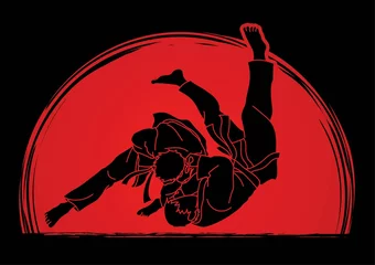 Foto op Plexiglas Judo sport action cartoon graphic vector © sila5775