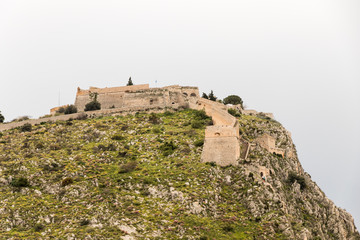 Nafplio, Greece. The Palamidi, a fortress to the east of the Acronauplia in the town of Nafplio in the Peloponnese