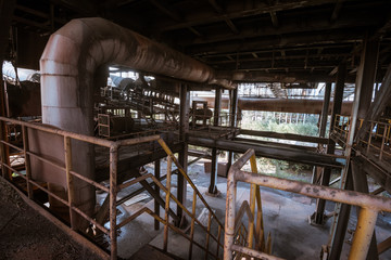 Industrial buildings in an abandoned factory