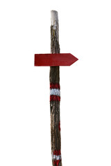 Signpost With Wooden Arrow Directional Sign Isolated On White Background