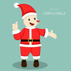 Merry Christmas celebration with cartoon of a santa claus.