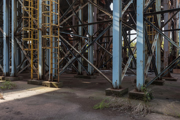 Industrial buildings in an abandoned factory