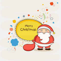 Cute Santa for Merry Christmas celebrations.