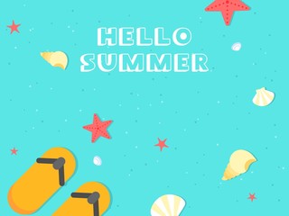 Obraz na płótnie Canvas Summer vacation, Summer beach poster vector illustration
