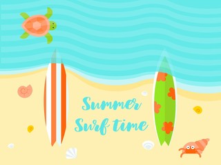 Summer vacation, Summer beach poster vector illustration