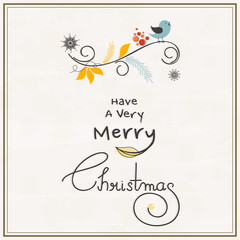 Greeting or invitation card for Merry Christmas.
