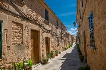 Streets of historic Alcudia. Majorca. Spain.